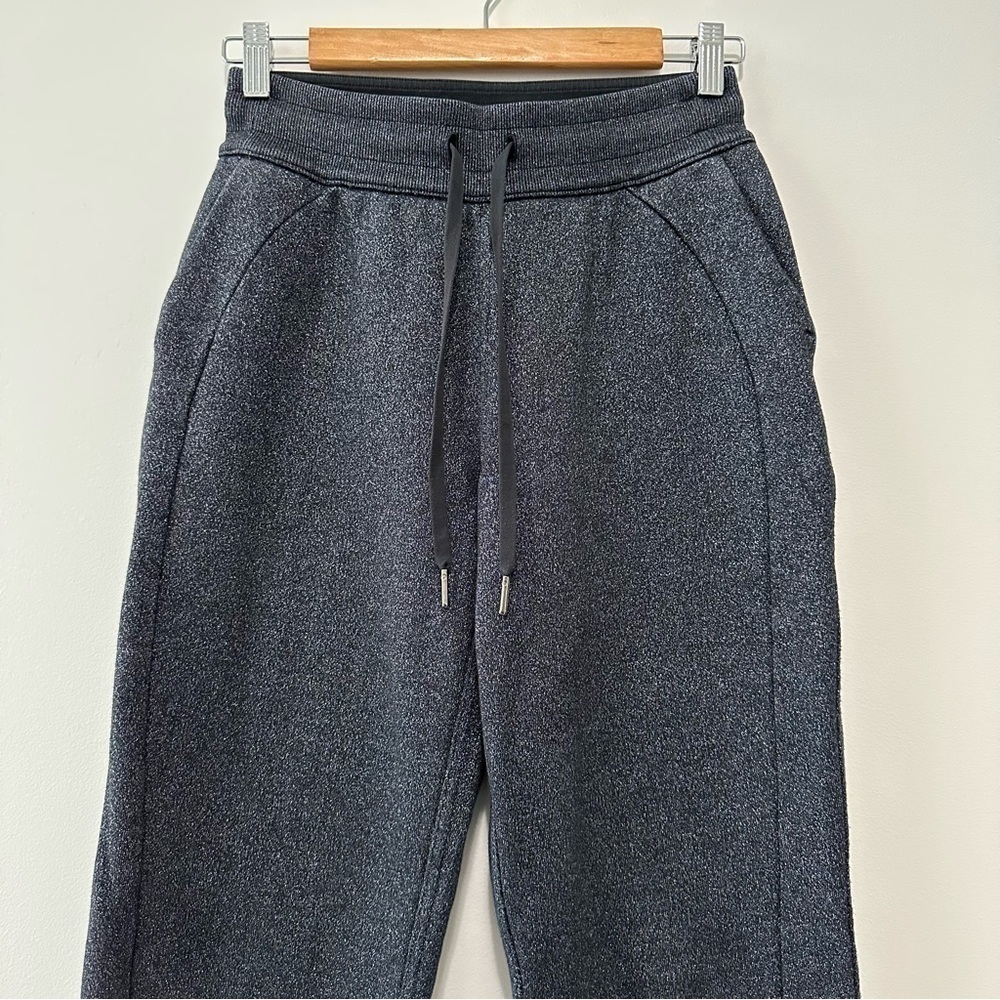 Lululemon Scuba High-Rise Jogger Pant Black Sparkle Cotton Fleece Sz 4 NWOT - Picture 5 of 16